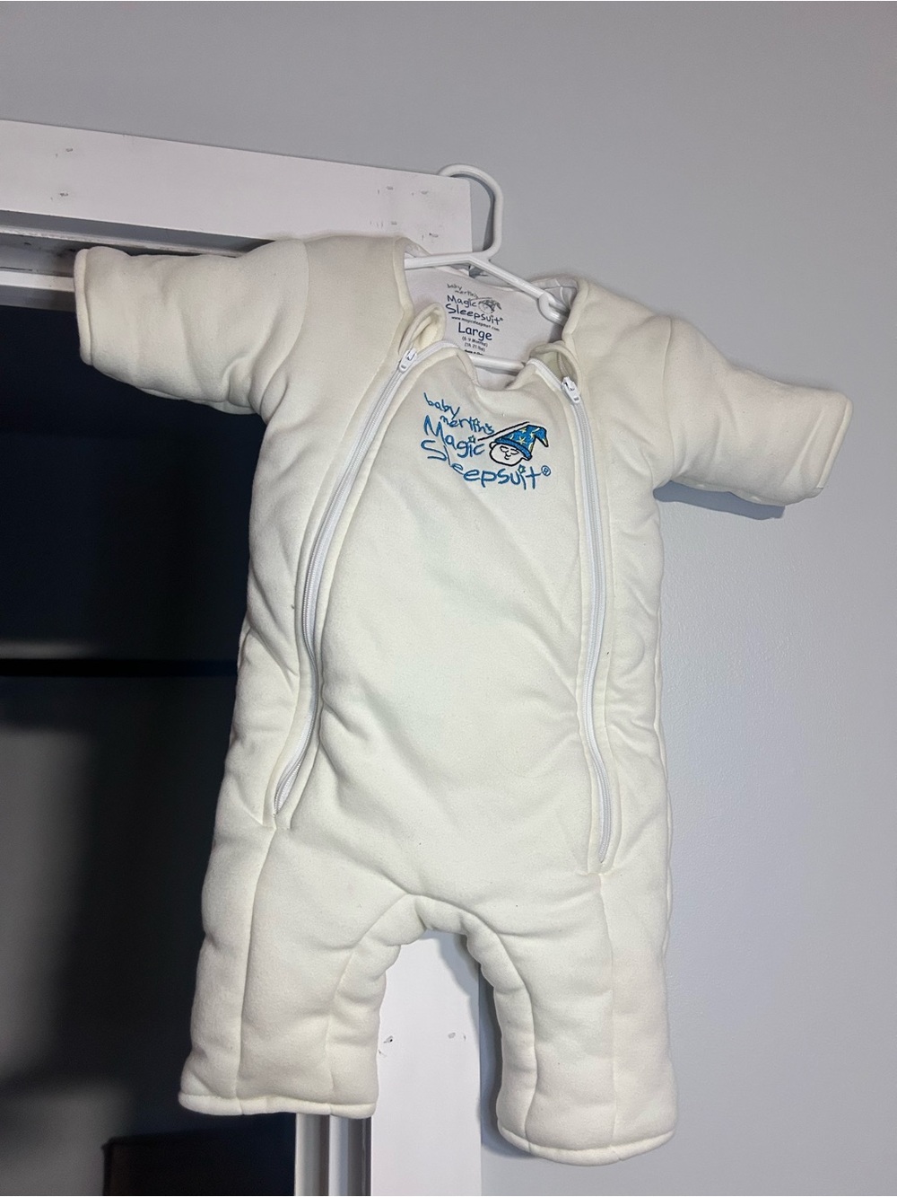 Magic Sleepsuit Cream Quilted Baby Footie - Large